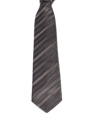 BRIONI: ties & bow ties - Striped silk tie
