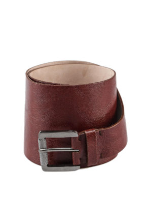 BRUNELLO CUCINELLI: cinture - Cintura in pelle marrone