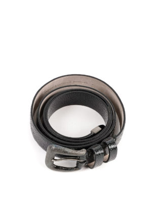 BRUNELLO CUCINELLI: cinture - Cintura Precious Gaucho in pelle Broken Glass