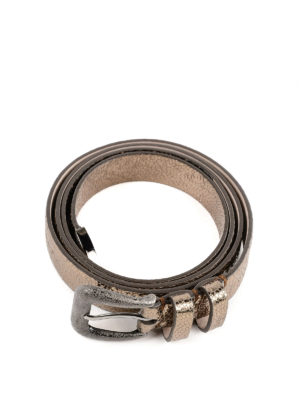 BRUNELLO CUCINELLI: cinture - Cintura Precious Gaucho pelle Broken Glass