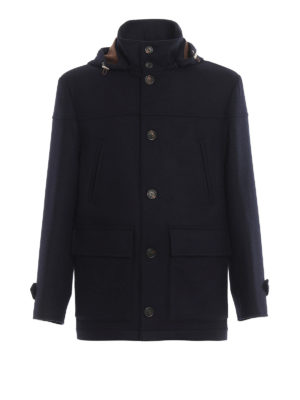 BRUNELLO CUCINELLI: short coats - Virgin wool cloth hooded coat