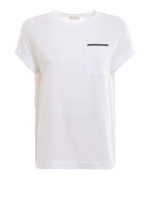 BRUNELLO CUCINELLI: t-shirt - T-shirt con inserti in ottone