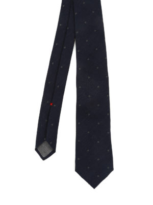 BRUNELLO CUCINELLI: cravatte e papillion - Cravatta blu in lino