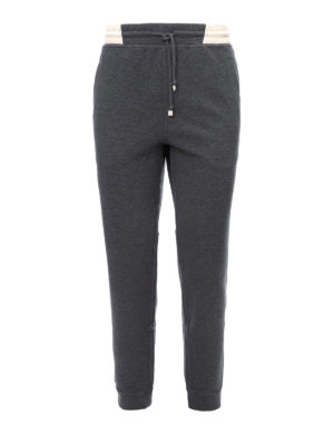 BRUNELLO CUCINELLI: pantaloni sport - Pantaloni della tuta con inserti in nylon