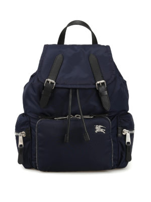 BURBERRY: zaini - Zaino medio in nylon color inchiostro