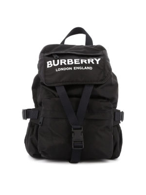 BURBERRY: backpacks - Logo print nylon backpack