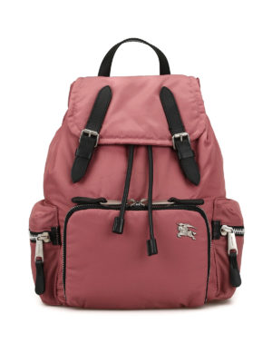 BURBERRY: zaini - Zaino medio in nylon color malva