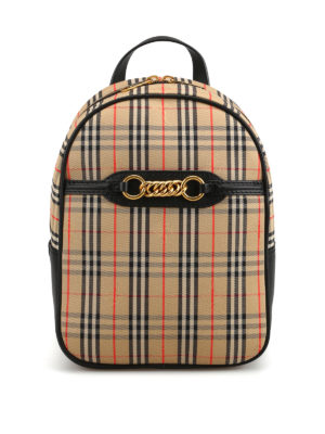 BURBERRY: zaini - Zaino The Link in cotone motivo tartan