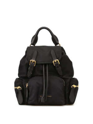 BURBERRY: zaini - Zaino nylon nero The Rucksack small