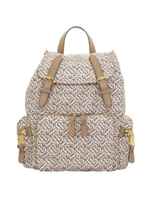 BURBERRY: zaini - Zaino The Rucksack medio motivo monogramma