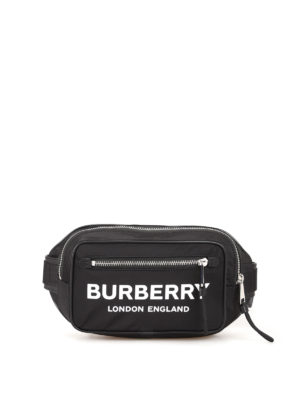 BURBERRY: marsupi - Marsupio West in nylon con stampa logo