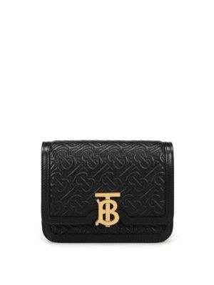 BURBERRY: marsupi - Marsupio TB in pelle con monogramma goffrato