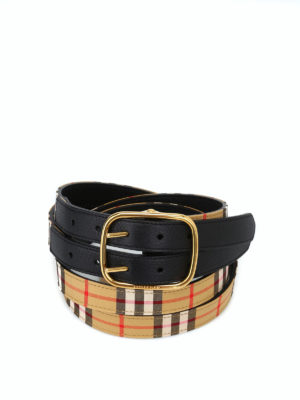 BURBERRY: cinture - Cintura Lynton Vintage check a doppia asta