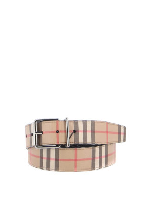 BURBERRY: belts - Reversible Vintage Check e-canvas belt
