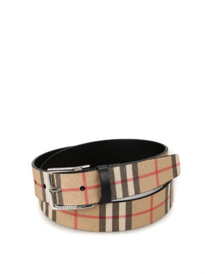 BURBERRY: cinture - Cintura in e-canvas Vintage check