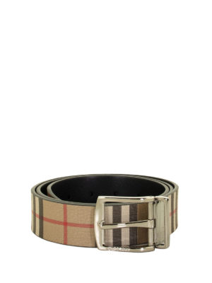 BURBERRY: belts - Vintage check e-canvas reversible belt