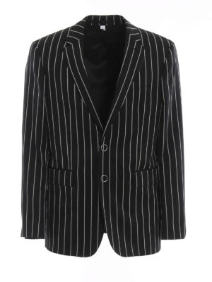 BURBERRY: blazers - Pinstriped wool twill blazer