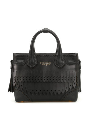 BURBERRY: bauletti - Bauletto Broguing Fringe small
