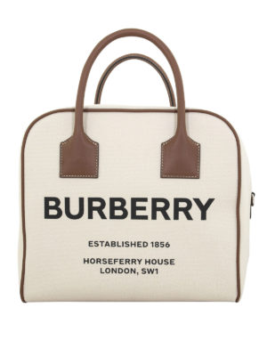 BURBERRY: bauletti - Bauletto Cube medio in tela