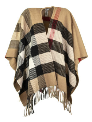 BURBERRY: Capes &  Ponchos - Check wool cashmere cape