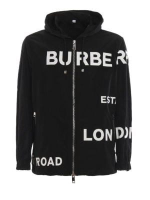 BURBERRY: giacche casual - Giacca Everton in nylon con stampa Horseferry