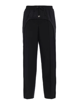 BURBERRY: pantaloni casual - Pantaloni in lana con inserti sportivi