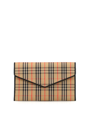 BURBERRY: pochette - Pochette a busta in canvas Vintage Check