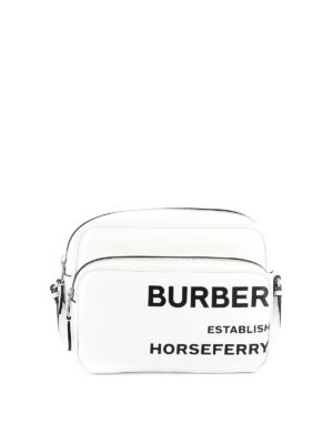 BURBERRY: cross body bags - Logo print camera crossbody bag
