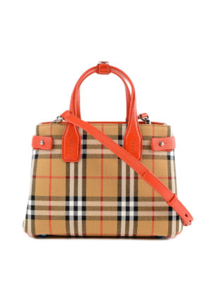 BURBERRY: borse a tracolla - Borsa The Banner piccola con profili rossi
