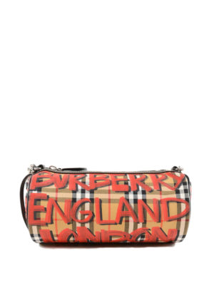 BURBERRY: borse a tracolla - Tracolla The Barrel piccola stampa graffiti