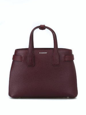 BURBERRY: borse a tracolla - Borsa The Small Banner in pelle bordeaux