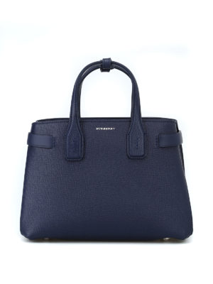 BURBERRY: borse a tracolla - Borsa The Small Banner in pelle blu