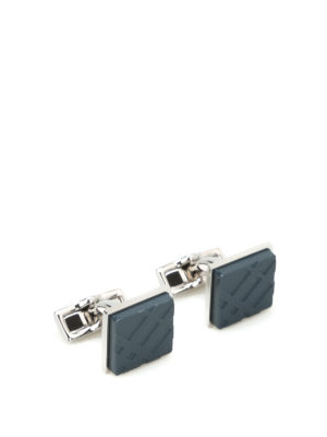 BURBERRY: Gemelli - Gemelli in ottone con motivo tartan