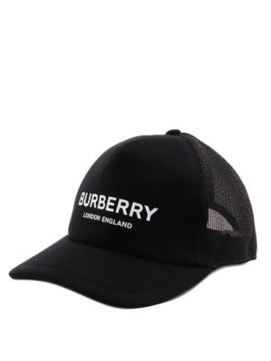BURBERRY: hats & caps - Logo embroidery neoprene mesh baseball cap
