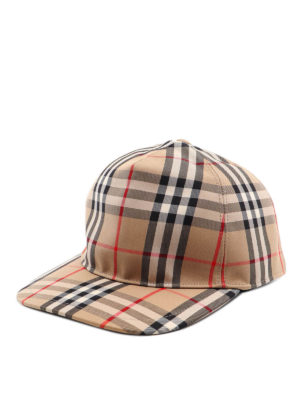 BURBERRY: hats & caps - Vintage check cotton blend baseball cap