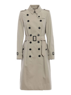 BURBERRY: cappotti al ginocchio - Impermeabile beige Heritage The Chelsea XL