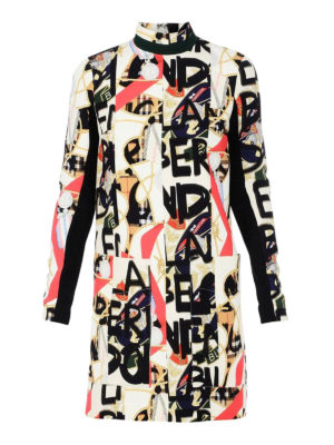 BURBERRY: abiti al ginocchio - Abito Zoya in misto seta con stampa graffiti