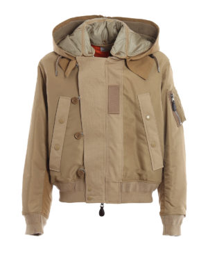BURBERRY: giacche imbottite - Bomber in nylon con cappuccio staccabile