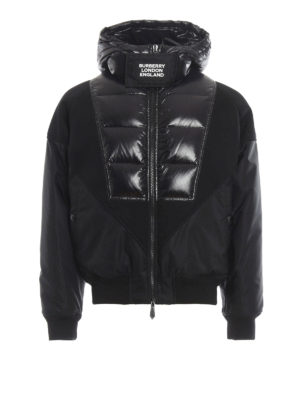 BURBERRY: padded jackets - Neoprene panelled hooded puffer jacket