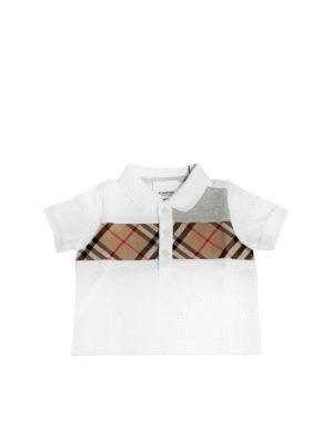 BURBERRY: polo shirts - Mini Jeff polo in white
