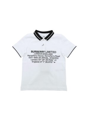 BURBERRY: polo shirts - Rossal polo shirt in white and black