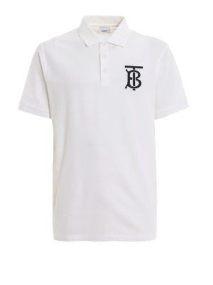 BURBERRY: polo - Polo Warren con patch monogramma