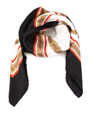 BURBERRY: sciarpe e foulard online - Foulard in seta con motivo d'archivio