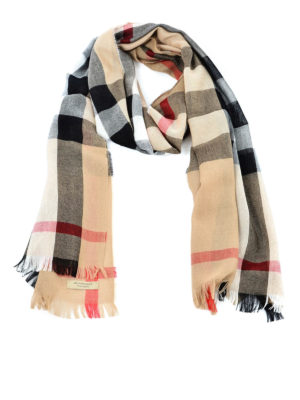 BURBERRY: sciarpe e foulard - Sciarpa in merino e cashmere check