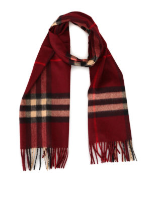 BURBERRY: sciarpe e foulard - Sciarpa in cashmere con motivo check