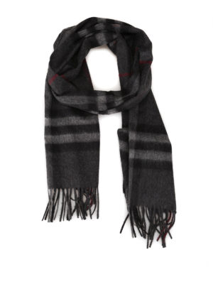 BURBERRY: sciarpe e foulard - Sciarpa in cashmere con motivo check