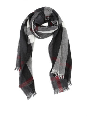 BURBERRY: sciarpe e foulard - Sciarpa leggera in lana misto cashmere check