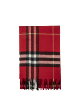 BURBERRY: sciarpe e foulard - Sciarpa in cashmere con classico check