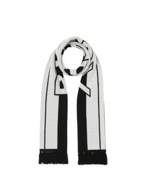 BURBERRY: scarves - Jacquard logo cashmere scarf