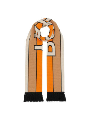 BURBERRY: scarves - Jacquard logo cashmere scarf